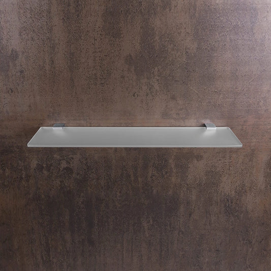 Colombo Lulu Mensola bagno 60 cm in Vetro cromo in vetro acidato e opaco installato in bagno moderno con ante in vetro...