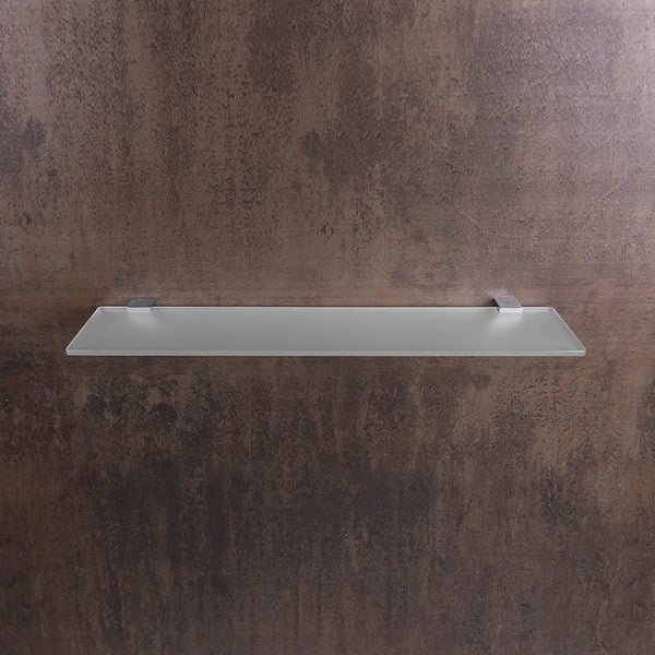 Colombo Lulu Mensola bagno 60 cm in Vetro cromo in vetro acidato e opaco installato in bagno moderno con ante in vetro...