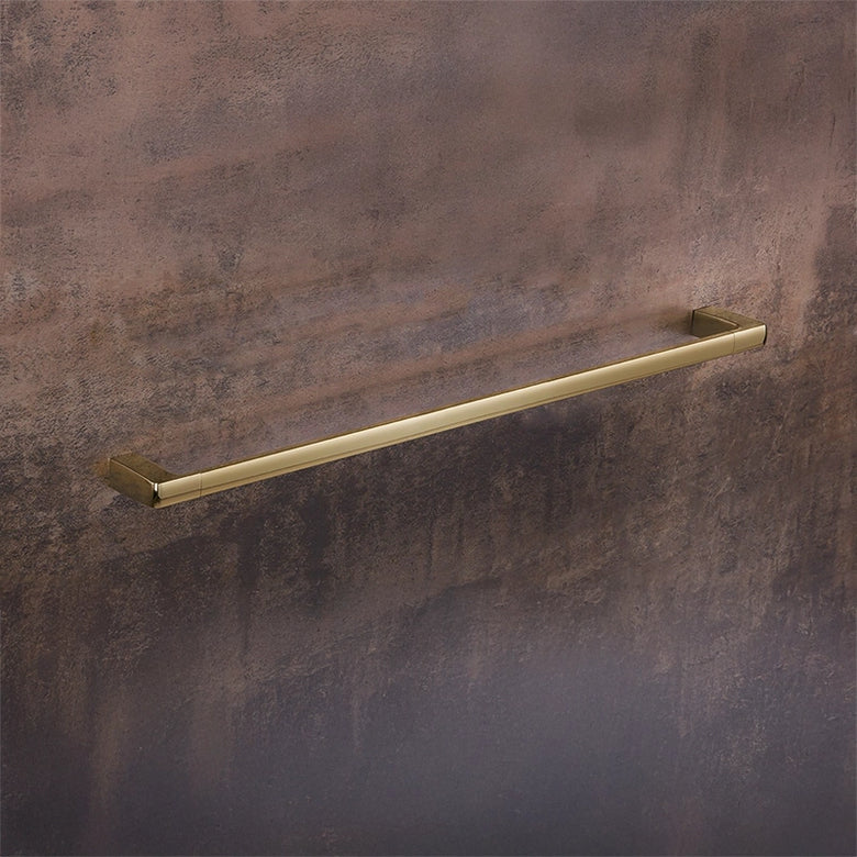 Colombo Lulu Portasciugamani 68 cm a parete in ottone oro in lucido montato a parete, vista del design e della finitura...