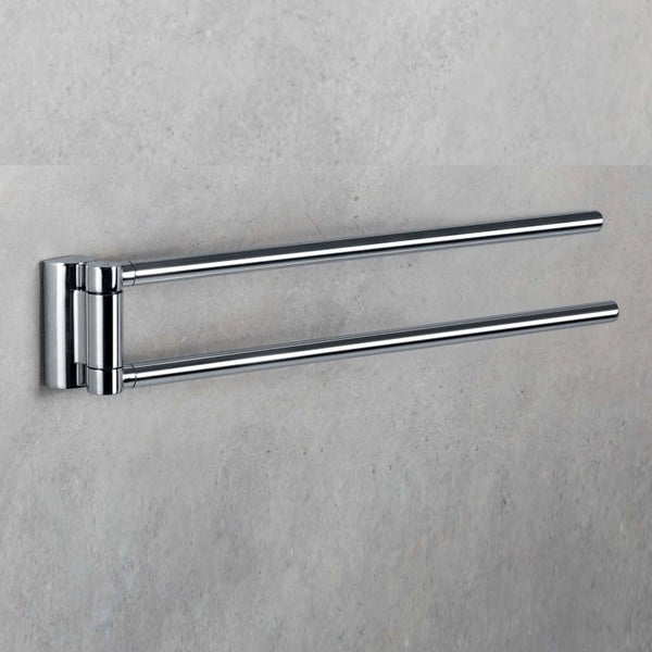 Colombo Luna portasciugamani 25 cm snodato Cromo montato a parete, vista del design e della finitura - Colombo Design