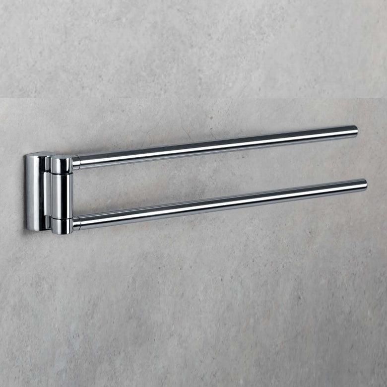 Colombo Luna portasciugamani 25 cm snodato Cromo montato a parete, vista del design e della finitura - Colombo Design