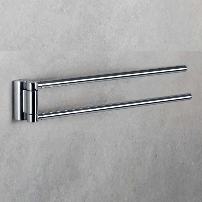 Colombo Luna portasciugamani 40 cm snodato Cromo montato a parete, vista del design e della finitura - Colombo Design