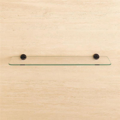 Colombo PLUS Mensola bagno 60 cm in vetro con supporti Nero Opaco