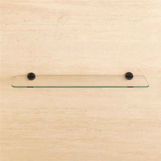 Colombo PLUS Mensola bagno 60 cm in vetro con supporti Nero Opaco
