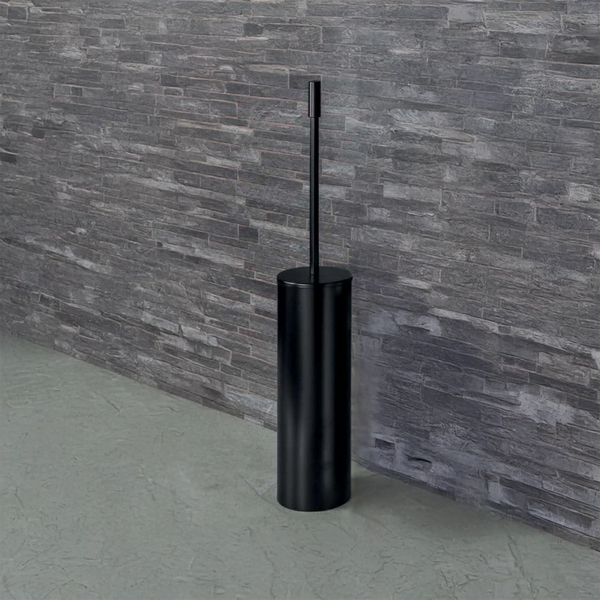 Colombo Plus Porta Scopino Da Appoggio nero Opaco montato a parete, vista del design e della finitura - Colombo Design