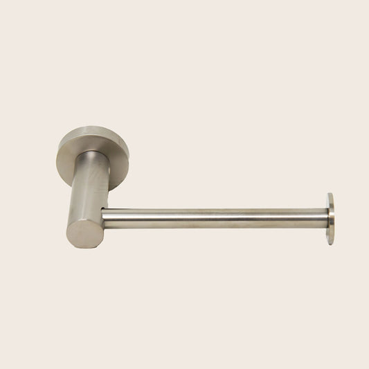 Colombo Plus Portarotolo a muro in acciaio zirconium Zirconium Ss Hps in acciaio inox montato a parete, vista del design...
