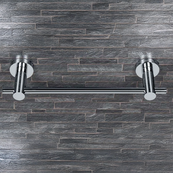 Colombo Plus Portasciugamani 30,5 cm a muro regolabile in ottone e lucido montato a parete, vista del design e della...