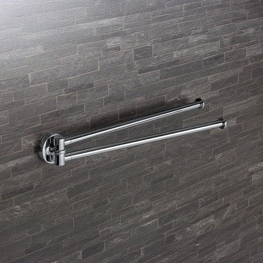 Colombo Plus portasciugamani 34 cm A Snodo a muro Cromo montato a parete, vista del design e della finitura - Colombo Design