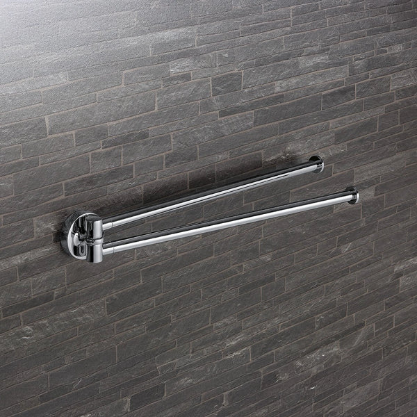 Colombo Plus portasciugamani 34 cm A Snodo a muro Cromo montato a parete, vista del design e della finitura - Colombo Design