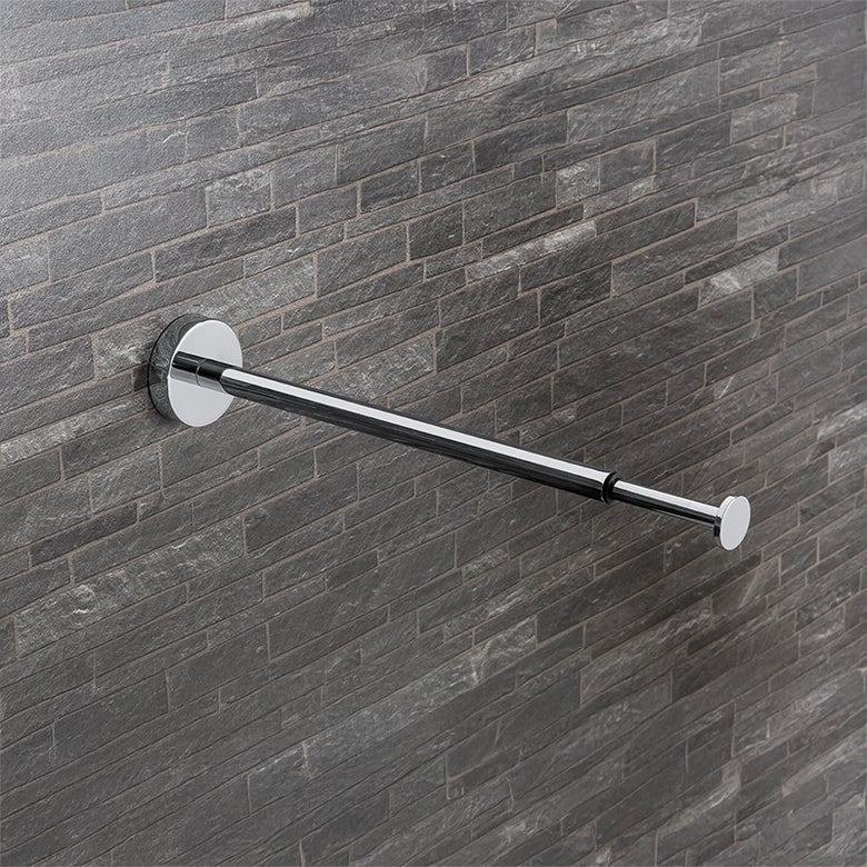 Colombo Plus portasciugamani Estensibile a 38 cm Cromo in ottone e lucido montato a parete, vista del design e della...