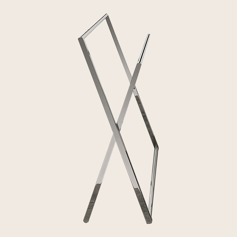 Colombo Portasciugamani 50 cm doppio a pavimento Cromo montato a parete, vista del design e della finitura - Colombo Design
