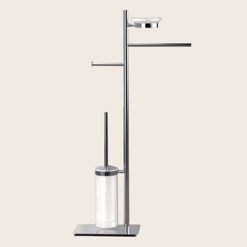 Colombo Square B9903 Piantana portasciugamani portasapone portarotolo portascopino cromo