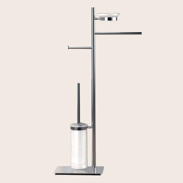 Colombo Square B9903 Piantana portasciugamani portasapone portarotolo portascopino cromo