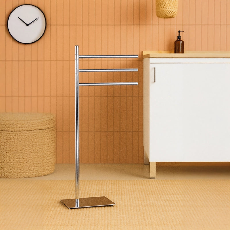 Colombo Square Piantana portasciugamani 3 barre cromo B9915