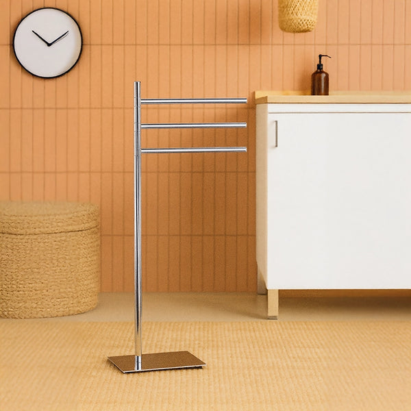 Colombo Square Piantana portasciugamani 3 barre cromo B9915