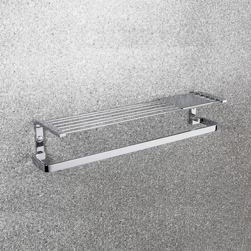 Colombo Time portasciugamani 44 cm portasapone cromo in acciaio inox e cromato montato a parete, vista del design e della...
