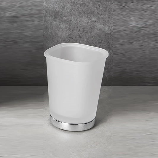 Colombo alize portaspazzolini in vetro acidato naturale in lucido e satinato montato a parete, vista del design e della...