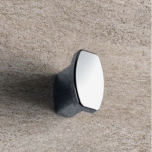 Colombo design Trenta PT17 gancio appenditutto bagno cromo in lucido montato a parete, vista del design e della finitura