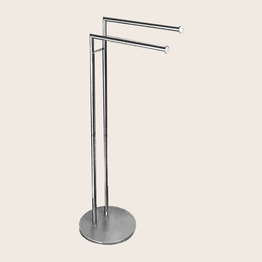 Colombo mini piantana portasciugamani cromo in lucido montato a parete, vista del design e della finitura - Colombo Design