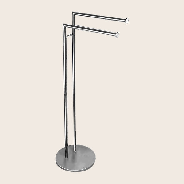 Colombo mini piantana portasciugamani cromo in lucido montato a parete, vista del design e della finitura - Colombo Design