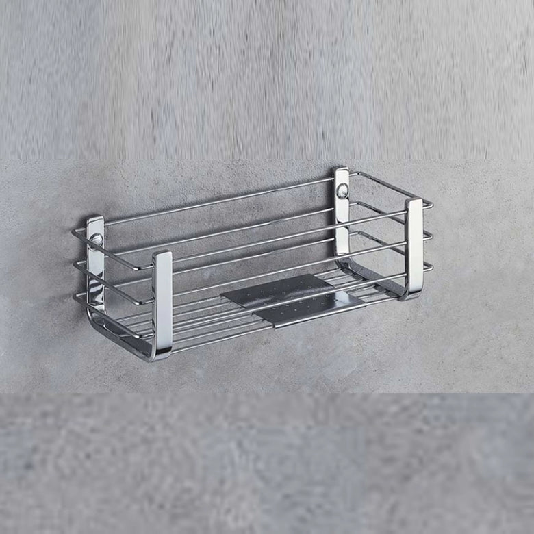 Colombo griglia Angolare Vasca Doccia con Ripiano Inox Cromo in acciaio inox e lucido installato in bagno moderno con...