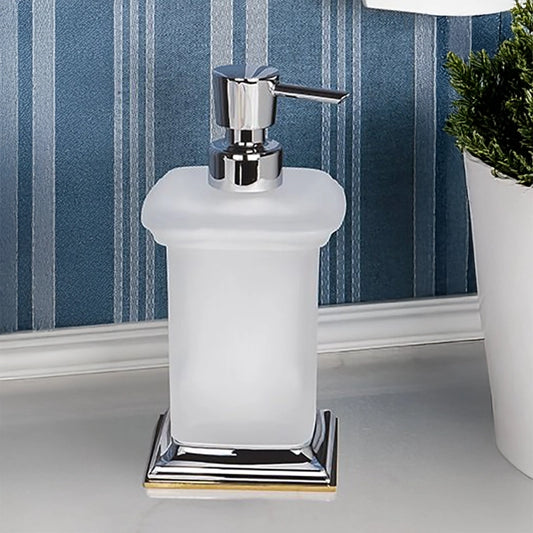 Colombo portofino dispenser cromo oro in vetro b9326 in vetro acidato e naturale montato a parete, vista del design e...