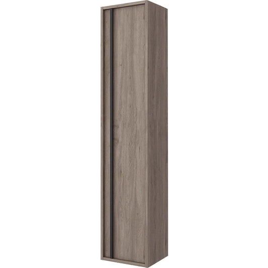 Colonna Bagno 140x30 Rovere Scuro Firenze Reversibile Apertura Push