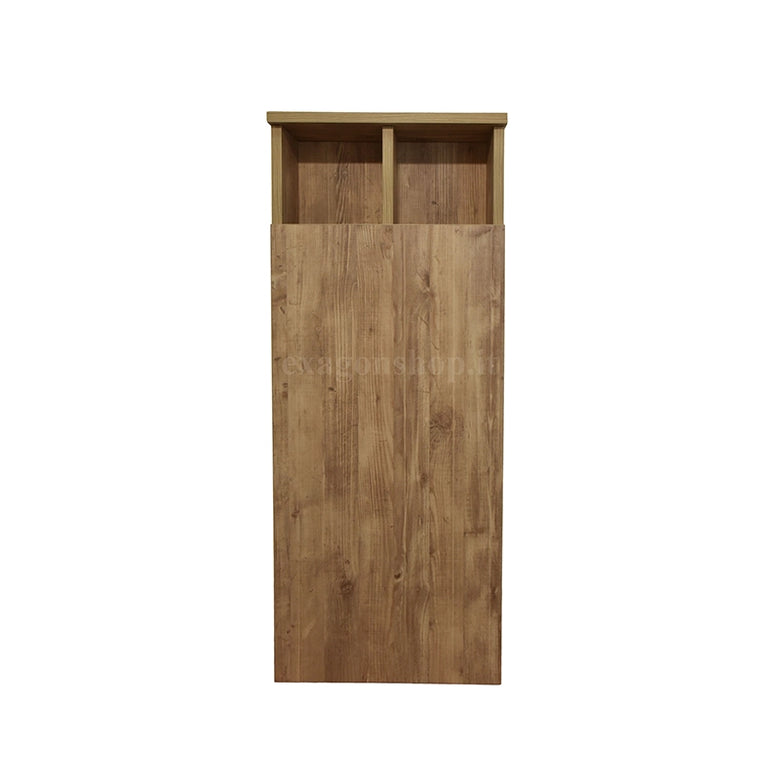 Colonna bagno effetto legno aramo light Cassandra Eyes, vista dall'alto del piano con lavabo - Exagonshop