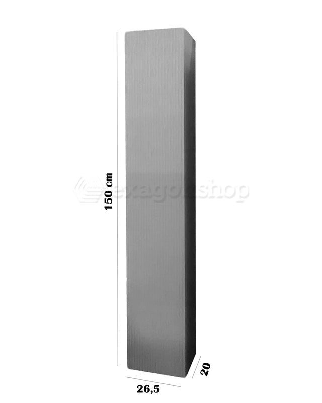 Colonna bagno tortora 26x150 Urbino cannettato con anta, vista dall'alto del piano con lavabo - Exagonshop