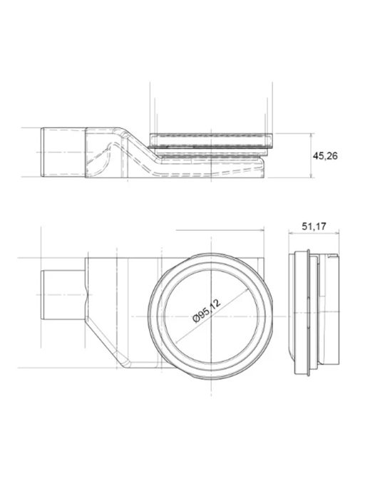 Compact Net Line Canalina doccia 65 cm scarico Uscita dn 50