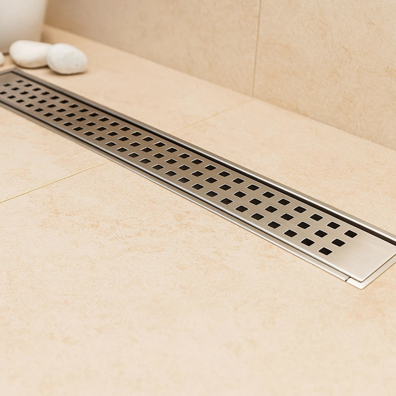 Compact Net Line Canalina doccia a pavimento 55 cm con griglia e scarico Uscita dn 50