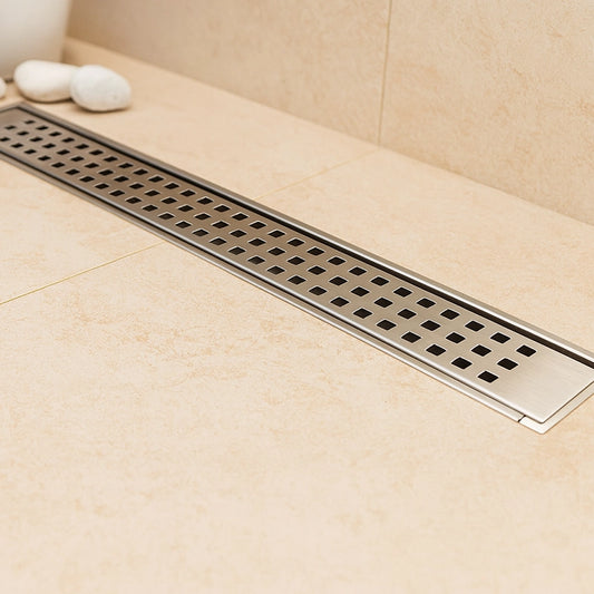 Compact Net Line Canalina doccia a pavimento 55 cm con griglia e scarico Uscita dn 50