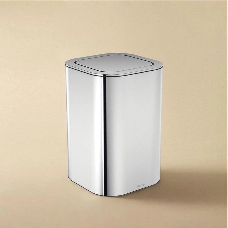 Contenitore Gettacarta Bagno 5 LT Cromo Cosmic Line montato a parete, vista del design e della finitura - Industrias Cosmic