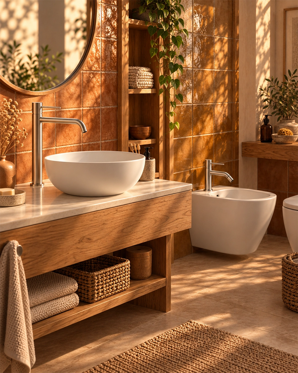 Coppia Miscelatori Tokyo Lavabo Alto e Bidet con Pilette Pop-Up Nichel Spazzolato CPTOKALTONIC