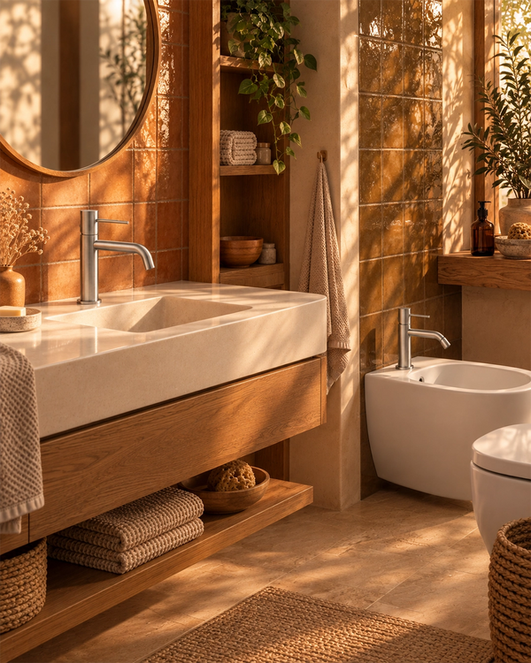 Coppia Miscelatori Tokyo Lavabo e Bidet con Pilette Pop-Up Nichel Spazzolato CPTOKYONIC