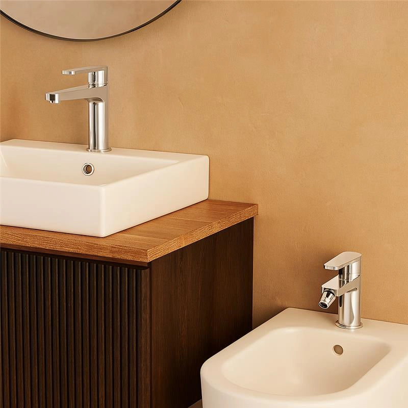 Coppia miscelatori Lavabo e bidet in ottone cromo Bridge