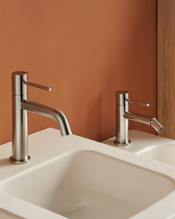 Coppia rubinetti lavabo e bidet senza scarico cromo Memo