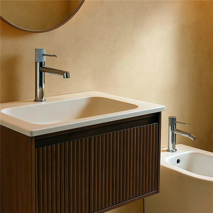 Coppia rubinetti miscelatore lavabo e bidet senza scarico in ottone cromo Melin