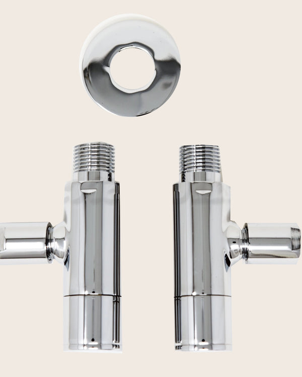 Coppia rubinetti sottolavabo con filtro 1/2 in ottone cromato Smart