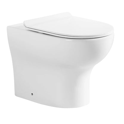 Coppia sanitari Touch a pavimento filo muro bianco lucido con sedile softclose