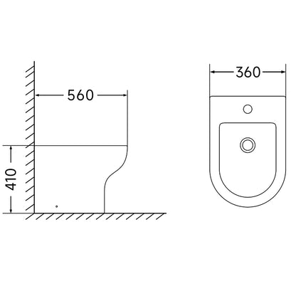 Coppia sanitari Touch a pavimento filo muro bianco lucido con sedile softclose