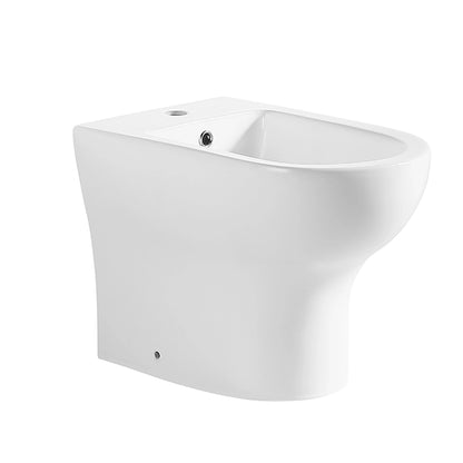 Coppia sanitari Touch a pavimento filo muro bianco lucido con sedile softclose