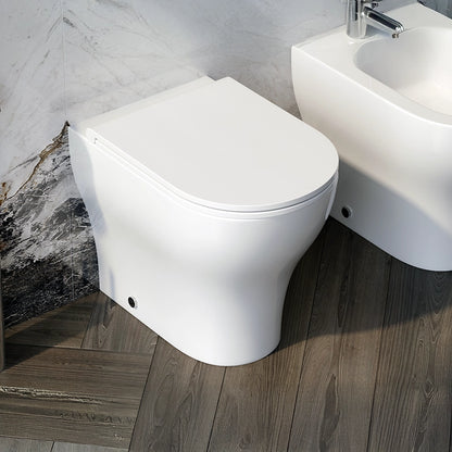 Coppia sanitari Touch a pavimento filo muro bianco lucido con sedile softclose
