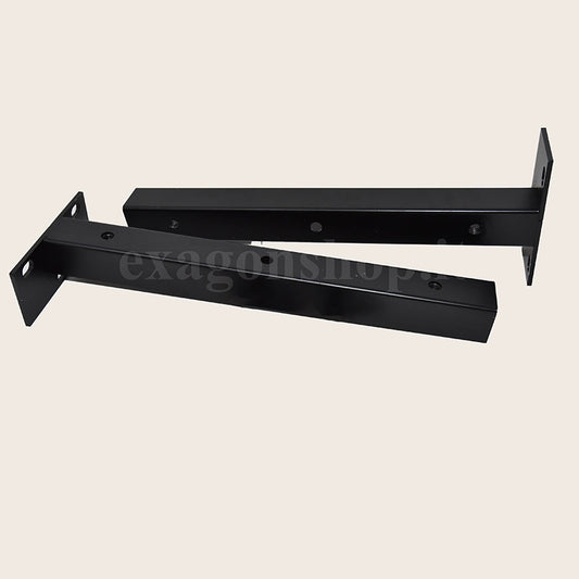 Coppia staffe per mensoloni lavabo Foro Centro Diametro 10 montato a parete, vista del design e della finitura - Exagonshop