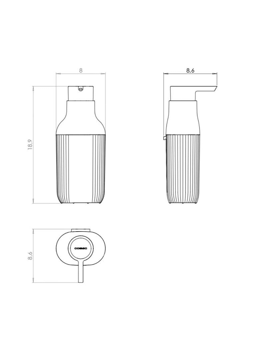 Cosmic Alife dispenser 300 ml in plastica nero opaco WJC784A0004036