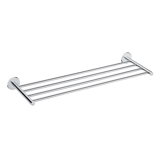 Cosmic Duo Round Rack portasciugamani 61 cm Cromo in lucido montato a parete, vista del design e della finitura...