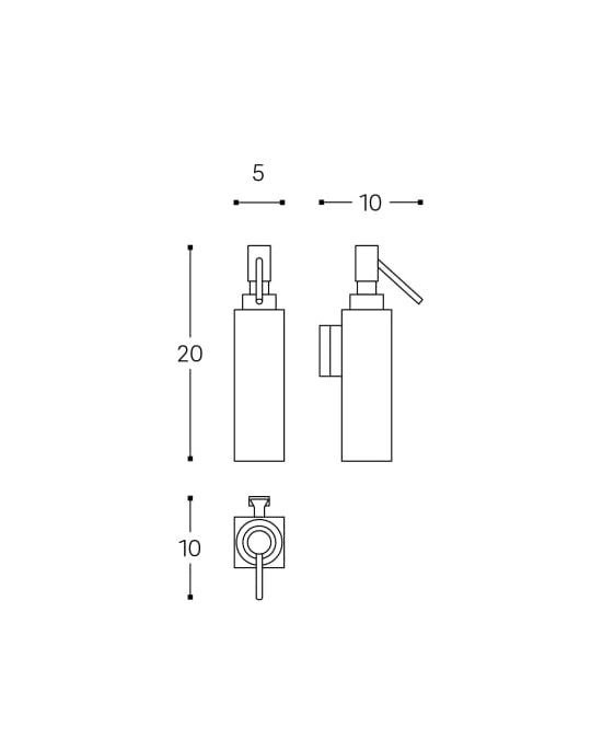Cosmic Kubic dispenser a muro 125ML nero WJP038A7801036