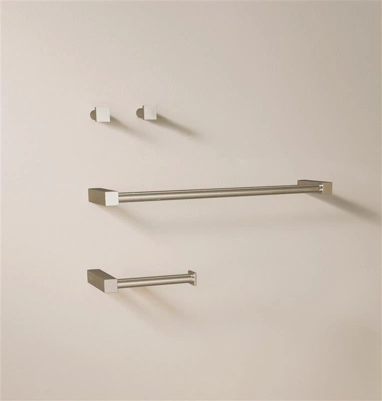 Cosmic Metric set accessori portasciugamano cromo 4pz Cromo Lucido montato a parete, vista del design e della finitura...
