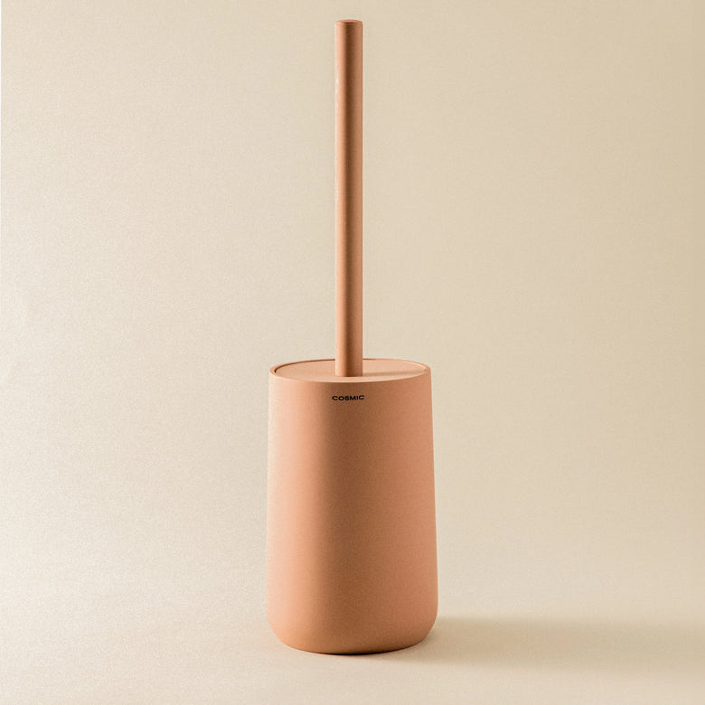 Cosmic Saona Porta scopino wc blossom pink in resina montato a parete, vista del design e della finitura - Industrias Cosmic