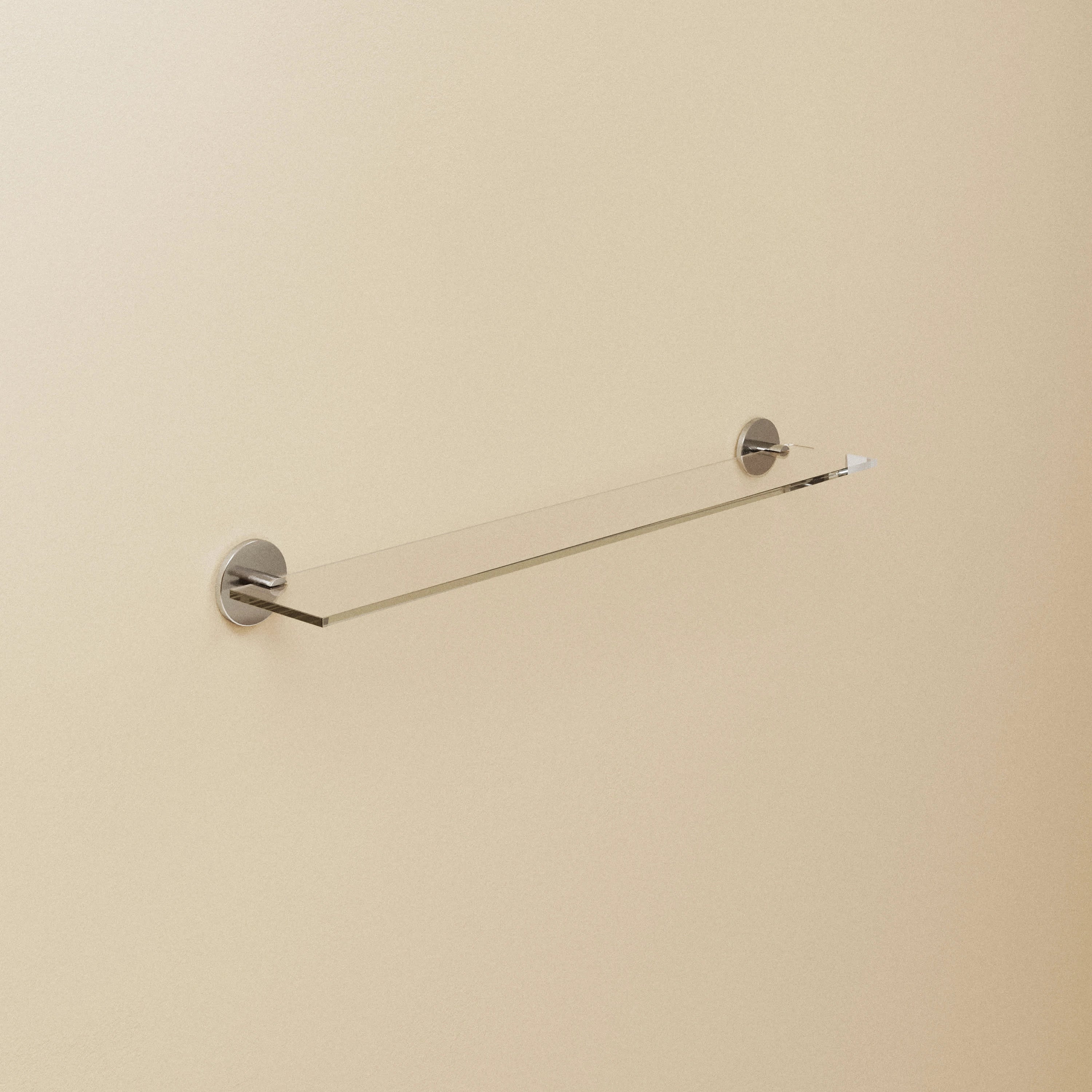 Cosmic duo round mensola 60 cm bagno in vetro e cromo Cromo Lucido in naturale installato in bagno moderno con ante in...